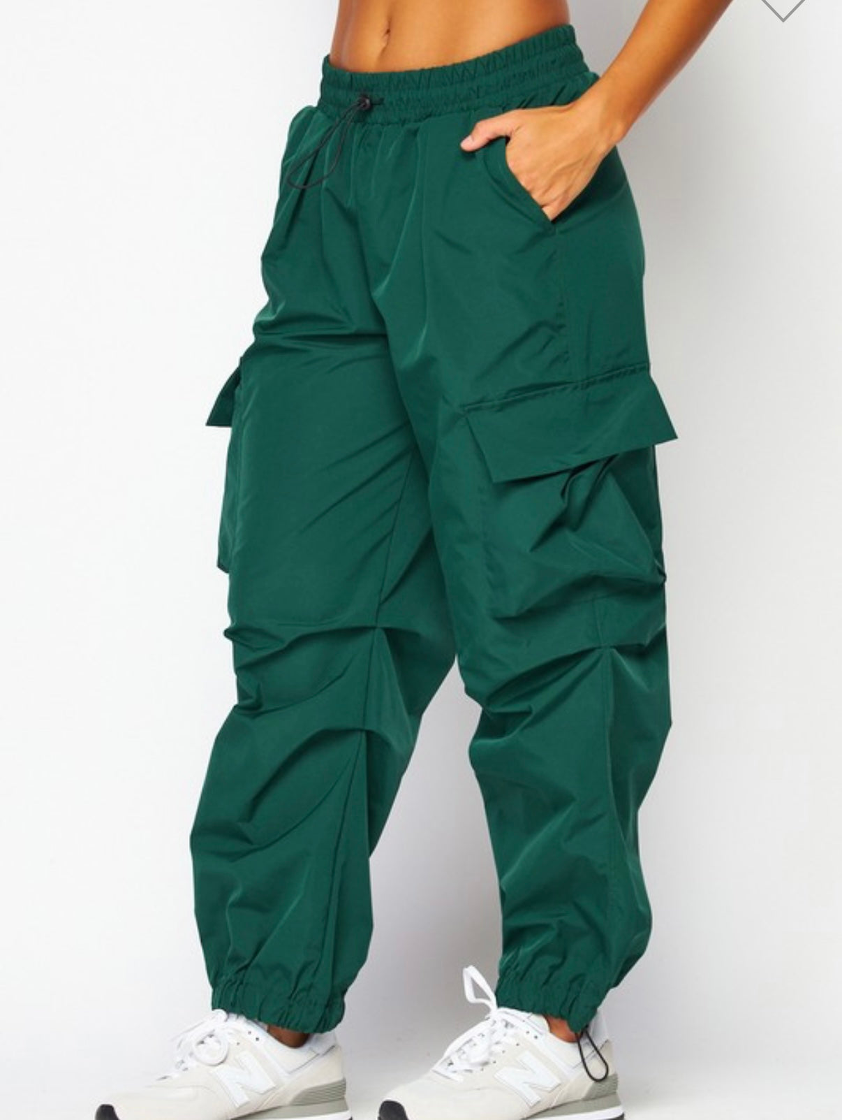 Parachute Ruched Cargo Pocket Jogger  GREEN