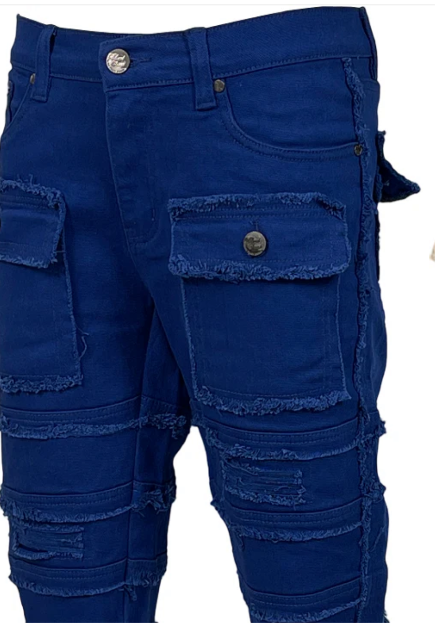 Frayed Shorts Long Royal