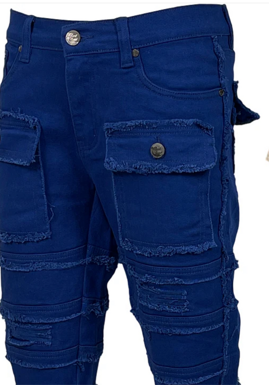 Frayed Shorts Long Royal