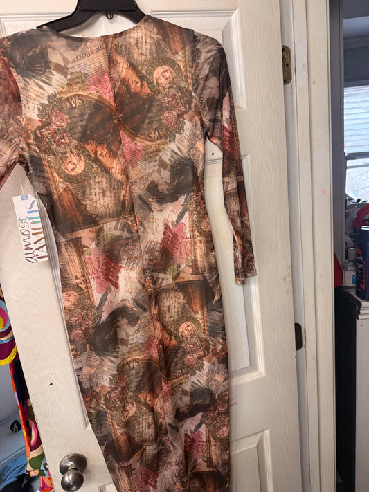 Brown Lined Dress L Long Max