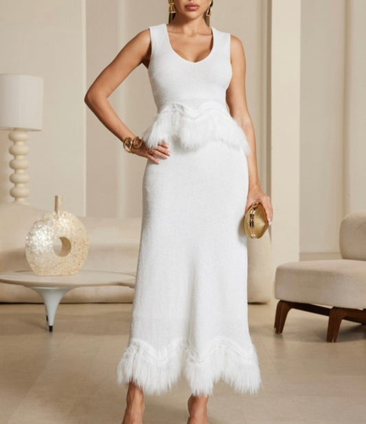 Solid Color Matching Skirt Set White