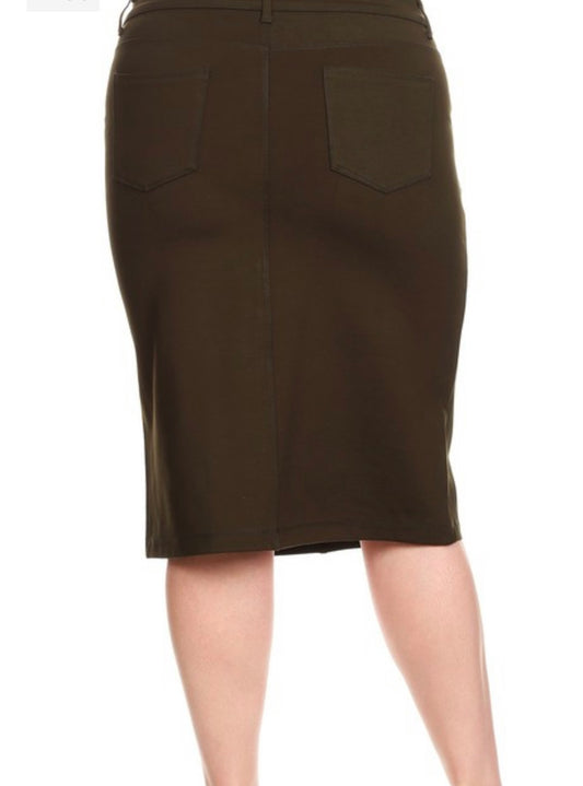 Denim Skirt Plus Size Olive