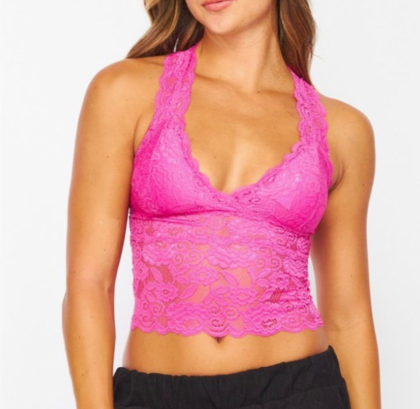 Lace Racerback Bra Tank With Removable Pads