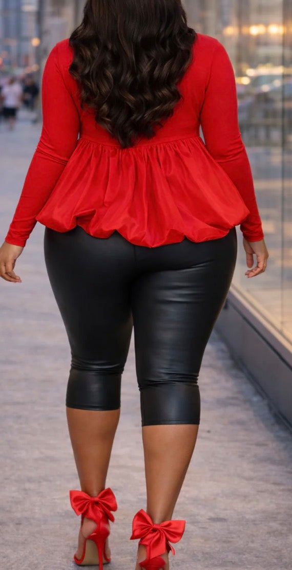 PEPLUM BUBBLE LS TOP