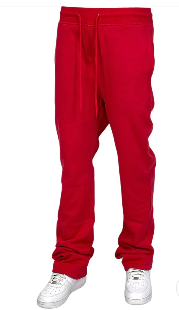 Stacked Fleece Pants Red