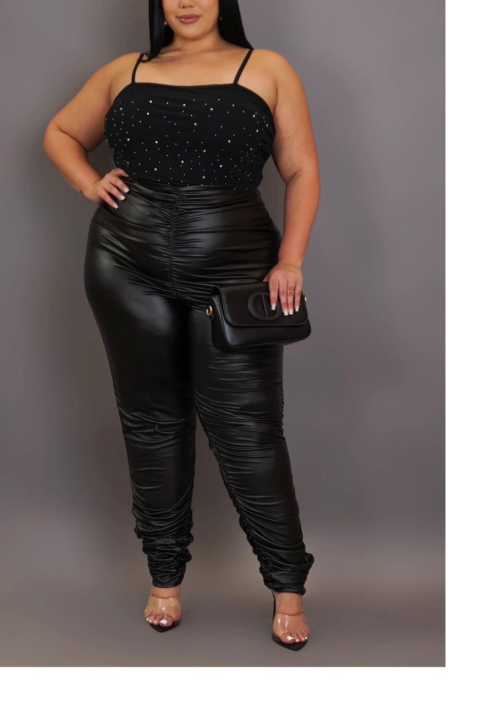 Faux Leather Stacked Plus