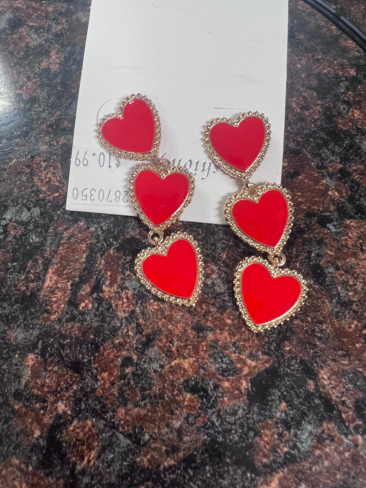 Long Heart Earrings