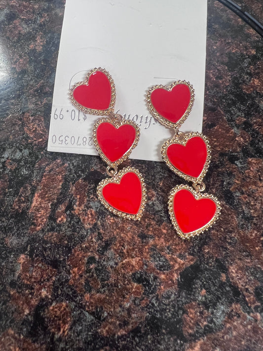 Long Heart Earrings
