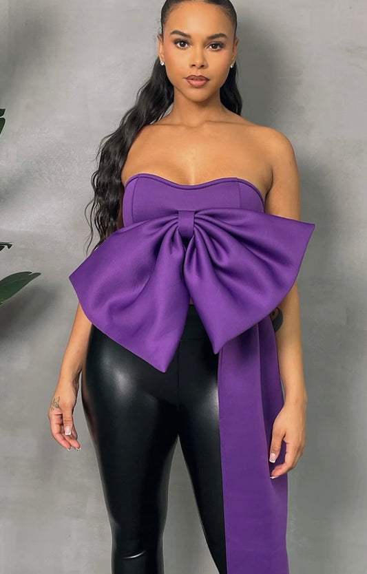 Bow Knot Side Streamer Top