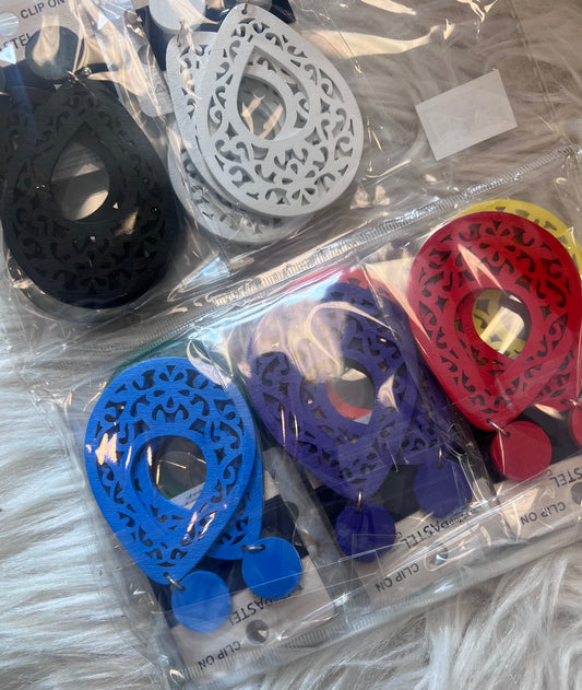 Wooden Earring Colors (Clip-ons)