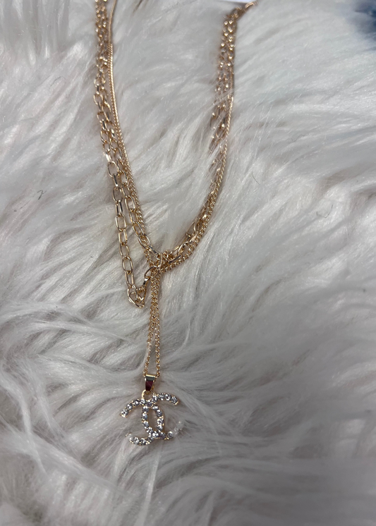 C Necklace (silver and gold plated)