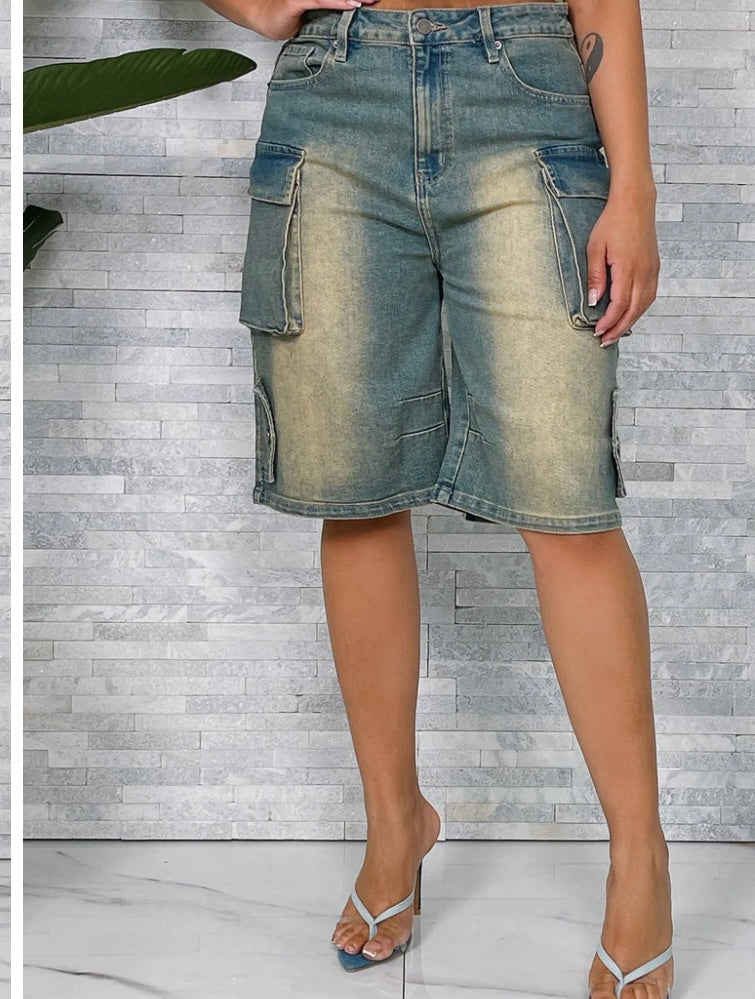 Cargo Denim Shorts 2