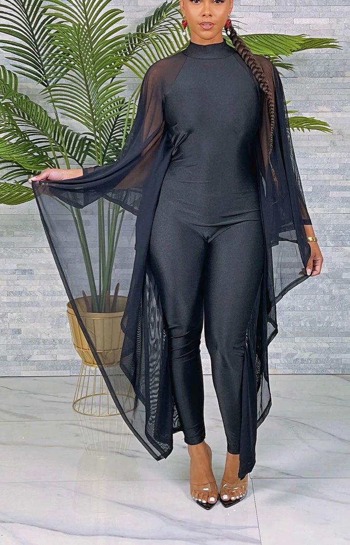 Black  Wing Jumpsuit  Plus