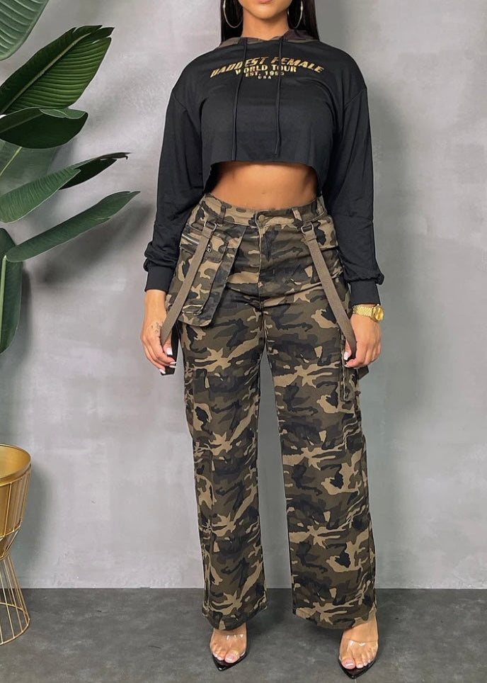 Camo Suspender Cargo Pants 81