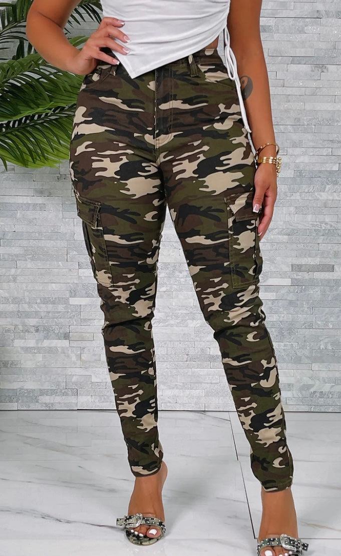 Camo Cargo Skinny Jeans