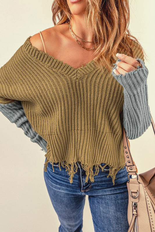 Distressed Tassels  Sweater