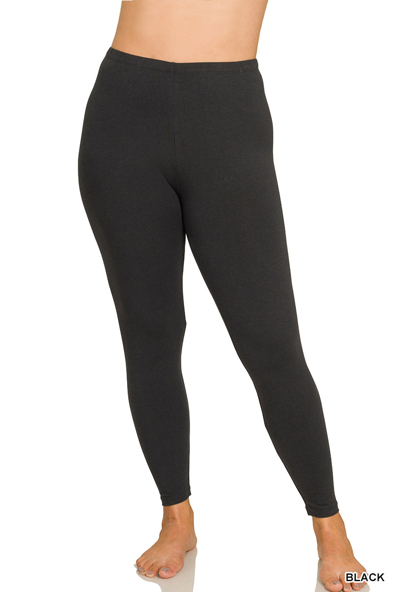 Plus premium cotton full length leggings Z