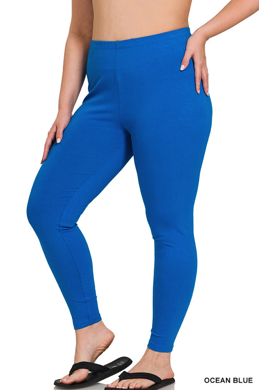 Plus premium cotton full length leggings Z