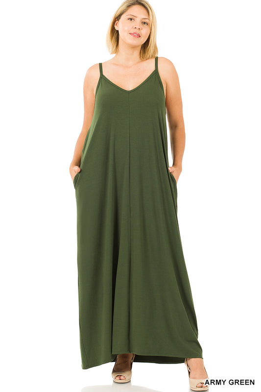 Maxi Tank Dress Army Green NA