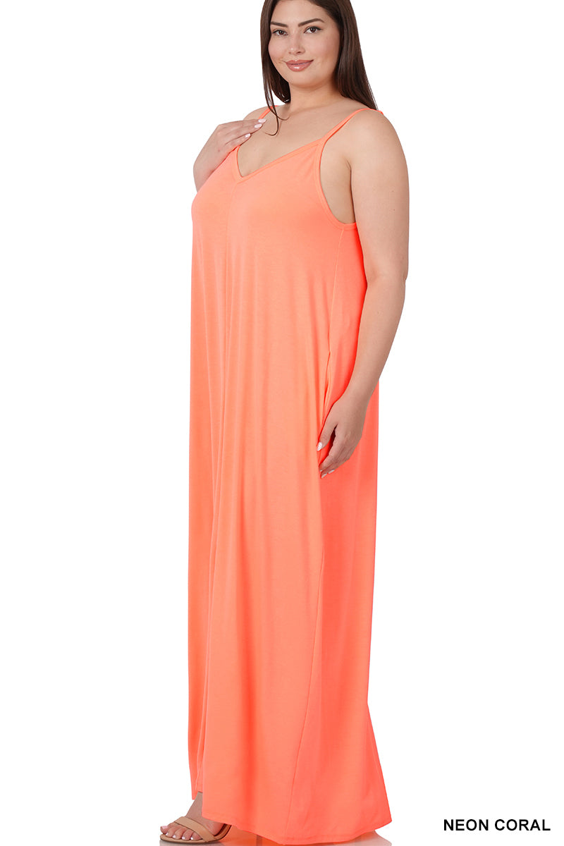 Maxi Tank Dress Coral