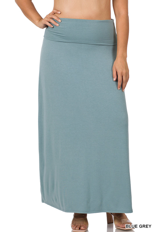 PLUS RELAXED FIT MAXI SKIRT Blue Gray