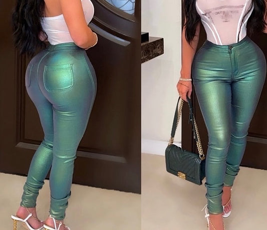 Metallic Jeans Green SALE