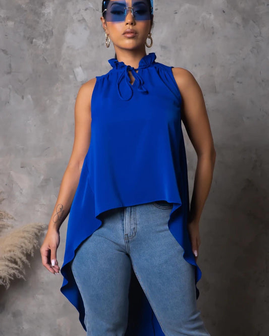 High Low Blouse Royal Blue NA