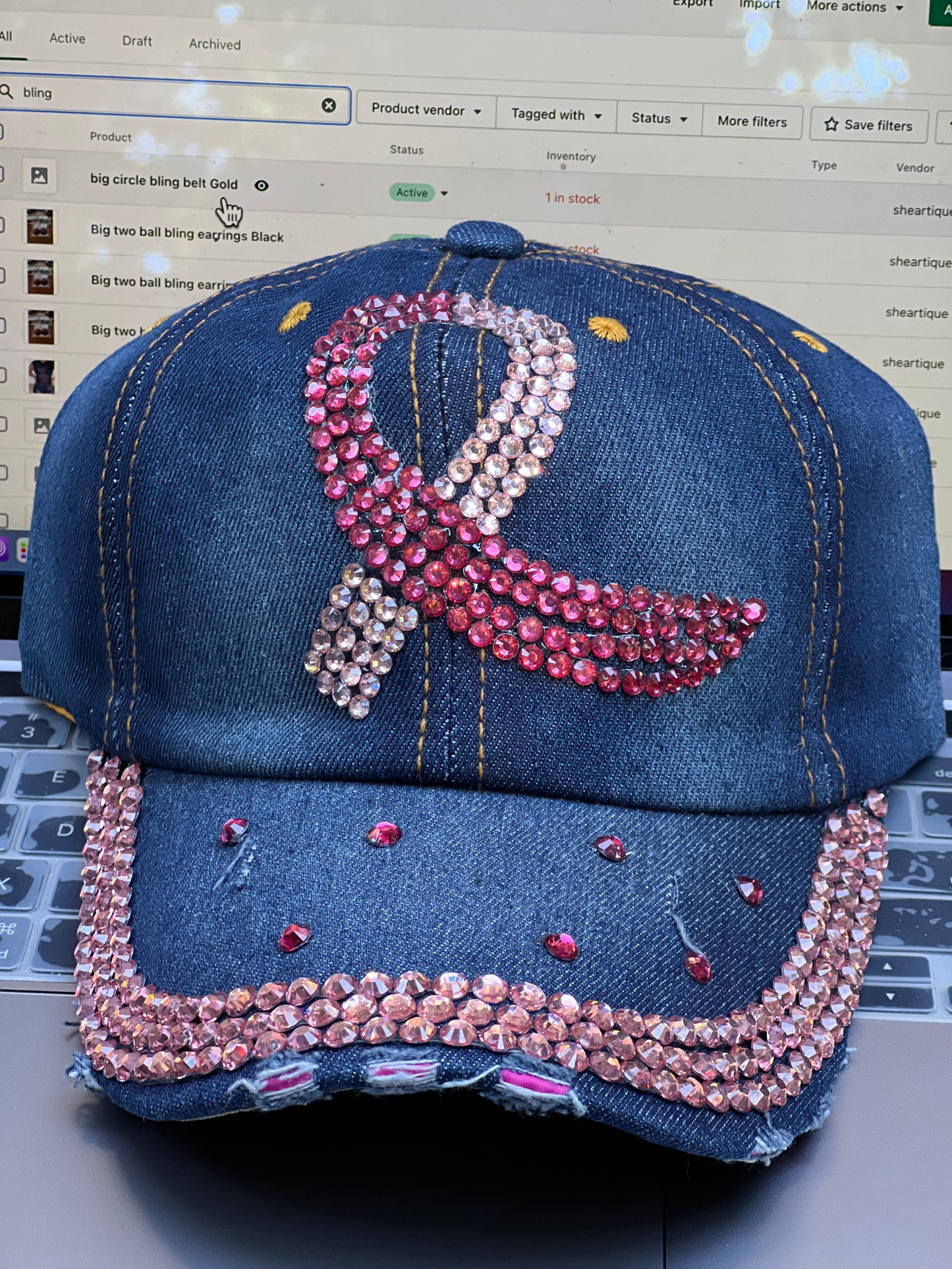 Breast Cancer Awareness Hat Jean Fuchsia