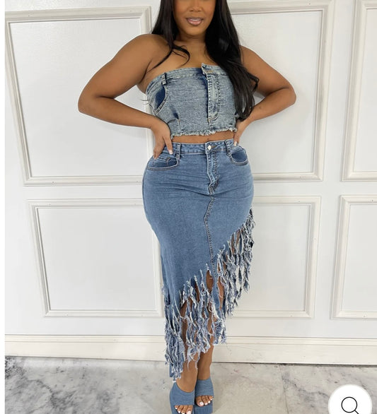 Denim Tube Top Plus NA