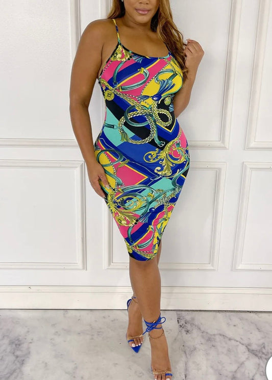 Multi Color Back Out Dress NA