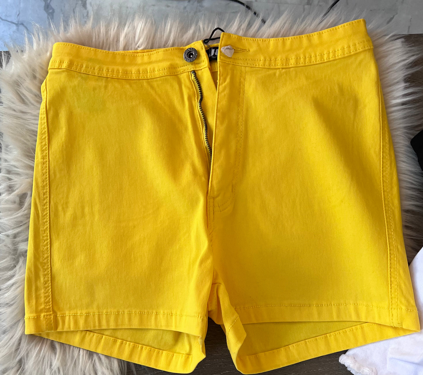 Yellow High Waist Shorts