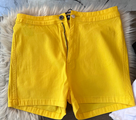 Yellow High Waist Shorts