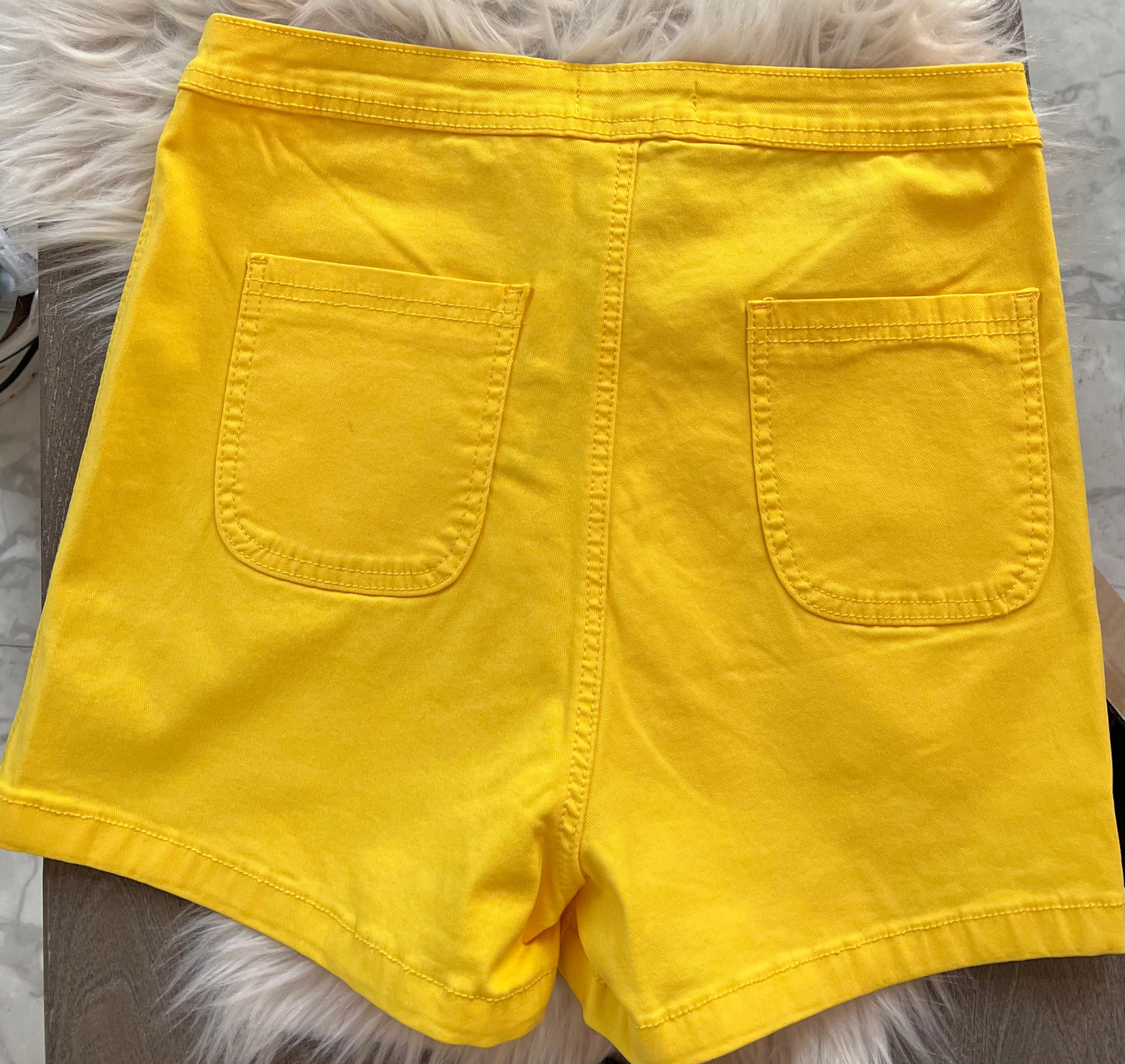 Yellow High Waist Shorts