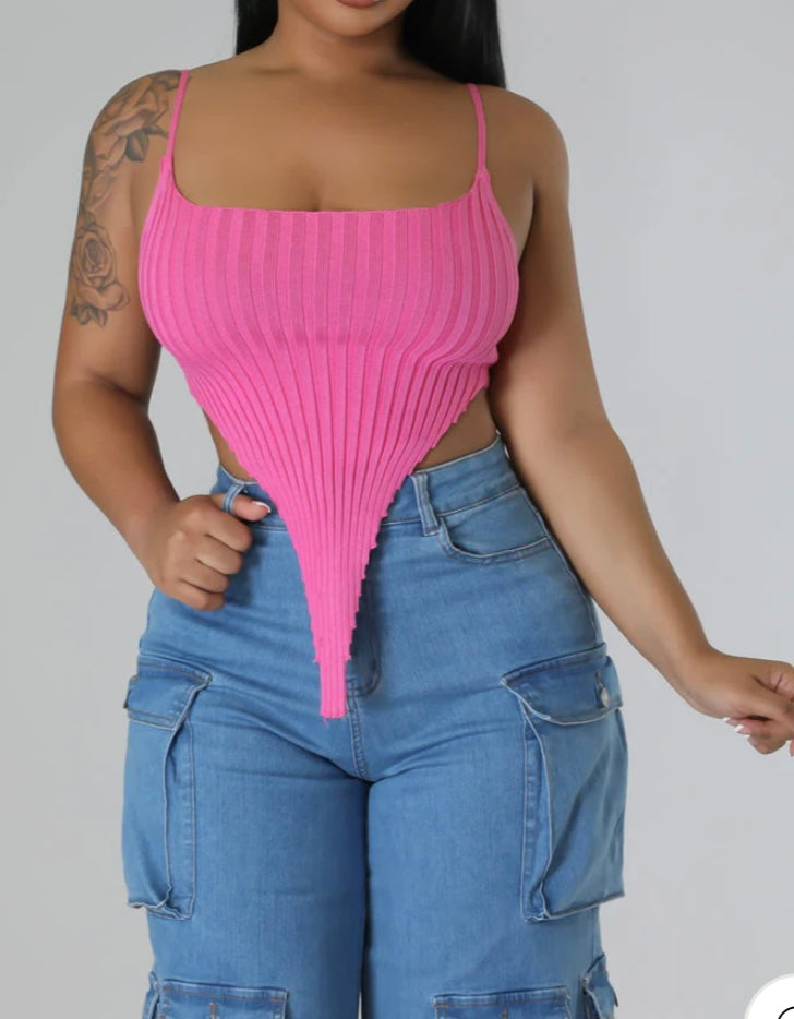 Ribbed Crop Top Pink