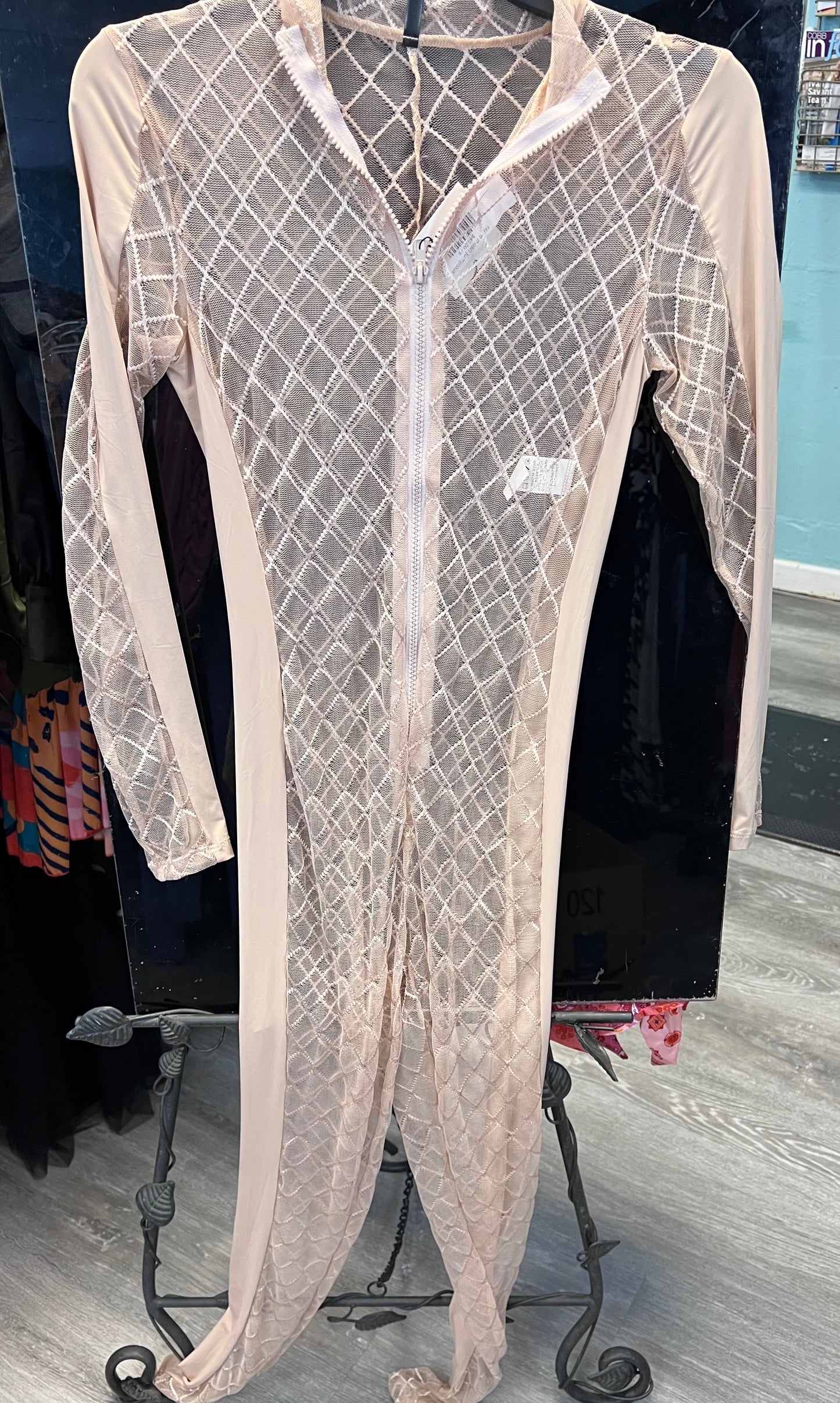 Nude Mesh Jumpsuit SALE