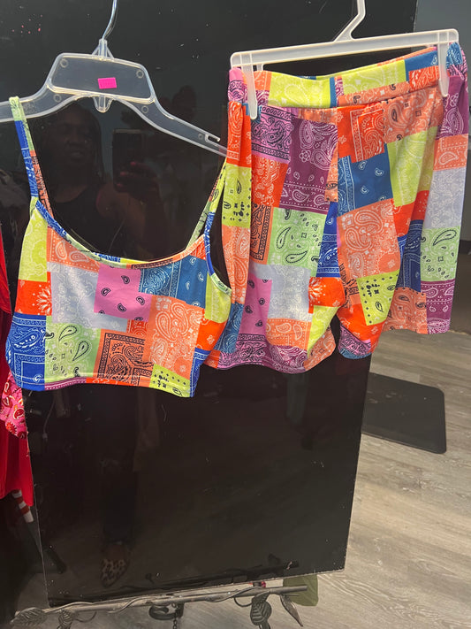 Short Set Multi Color Bandana